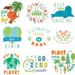 Environment theme stickers (set of 9)